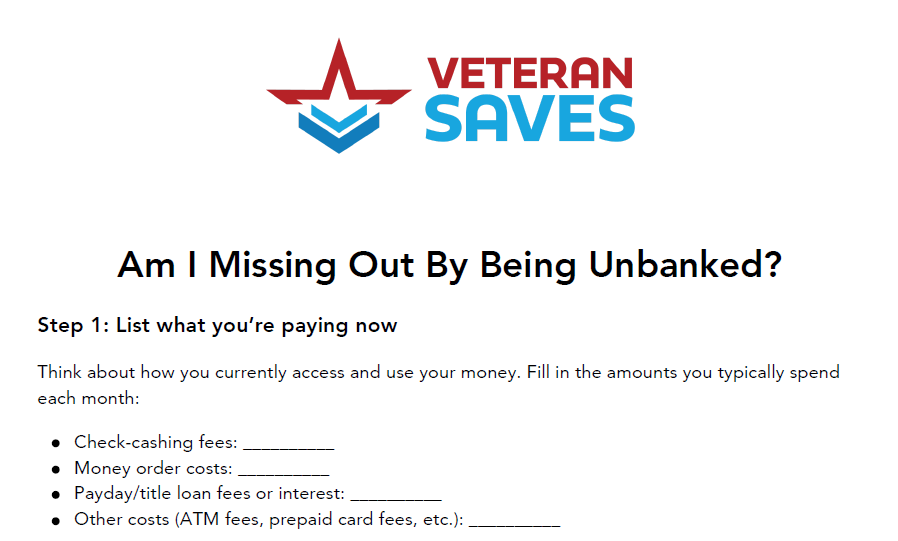 Am I Missing Out By Being Unbanked? Worksheet (Print Version) | America ...