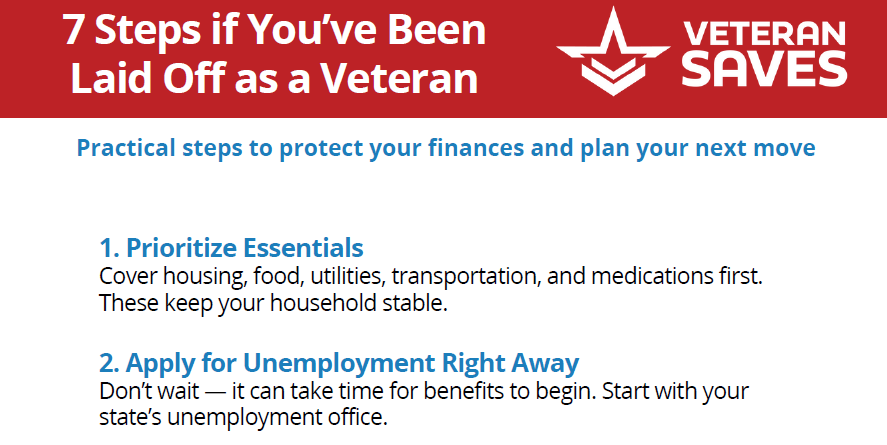 7 Steps if You’ve Been Laid Off As A Veteran | America Saves
